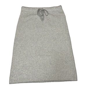 NWT J. Crew Striped Sweater Skirt in Soft Yarn Gray Ivory Size M